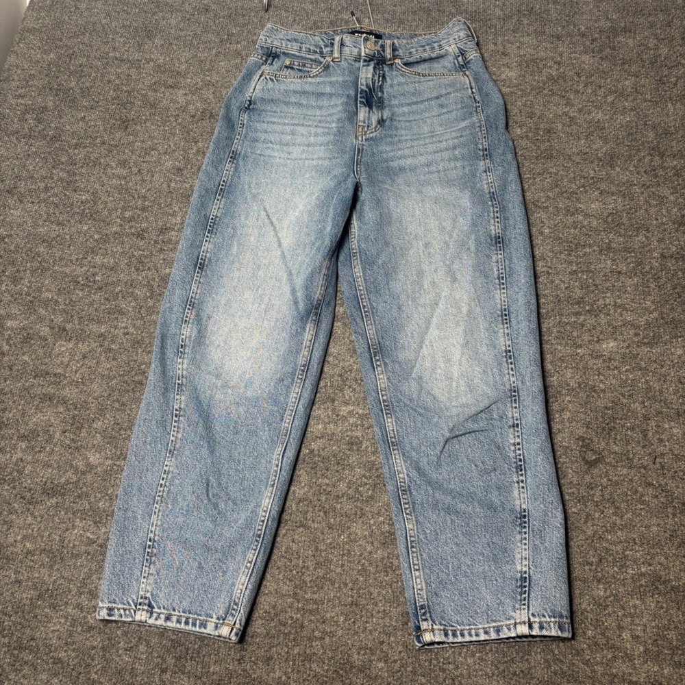 Whistles High Rise Barrel Leg Jeans Womens 27 Light Wash Blue Cropped Denim